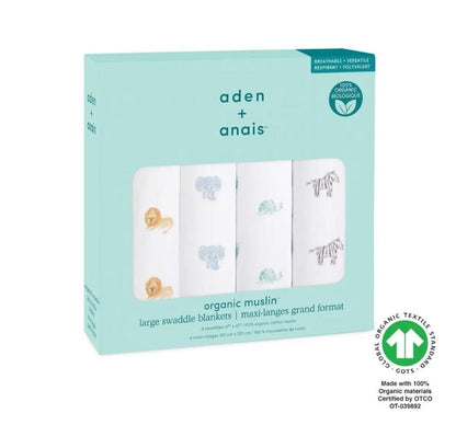 Organic Swaddles Animal Kingdom 4-Pack
