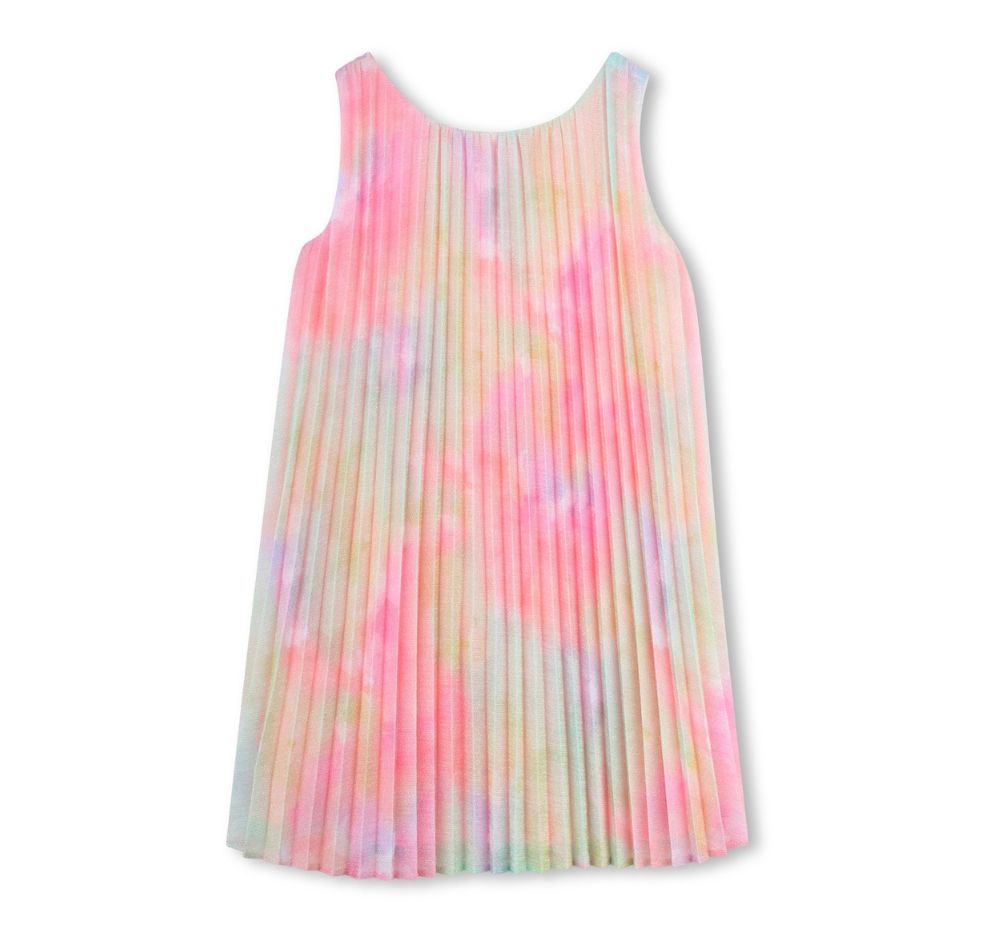 Sleeveless Pleated Multicolor Dress