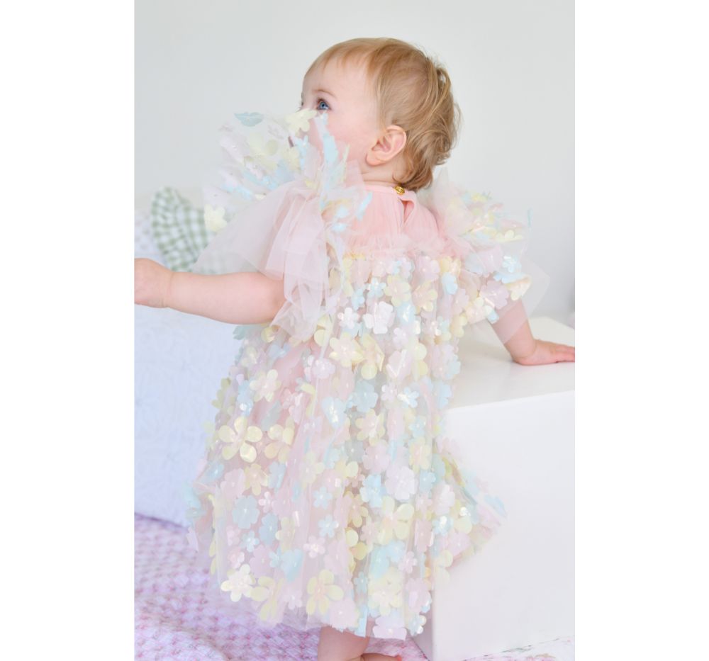 Marlowe 3D Multi Flower Tulle Baby Dress