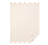 Flannel Fleece Pom Blanket Pink