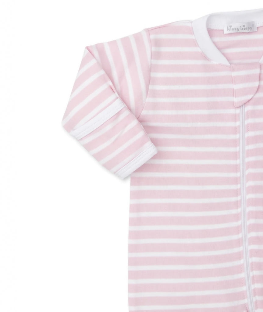 Footie W/Zip Team Stripes Pink