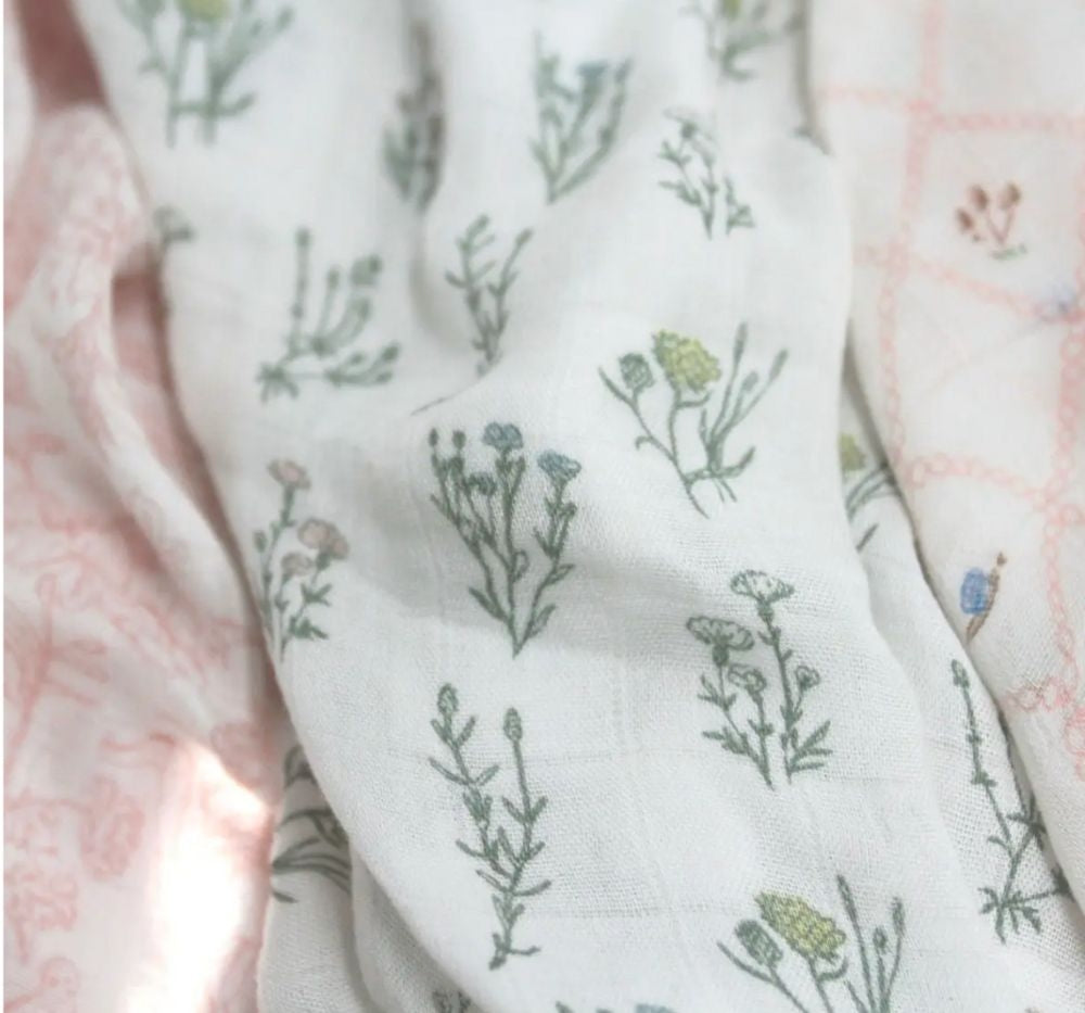 French Floral 3 Pack Silky Soft Swaddles