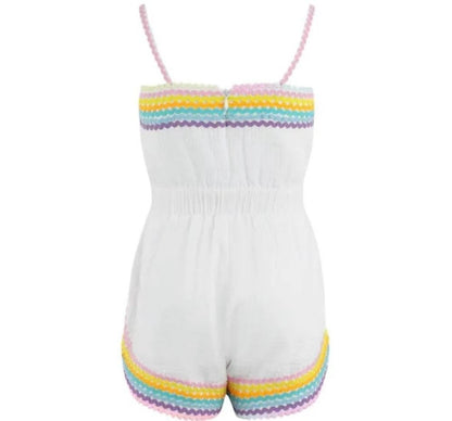 White Rainbow Summer Romper