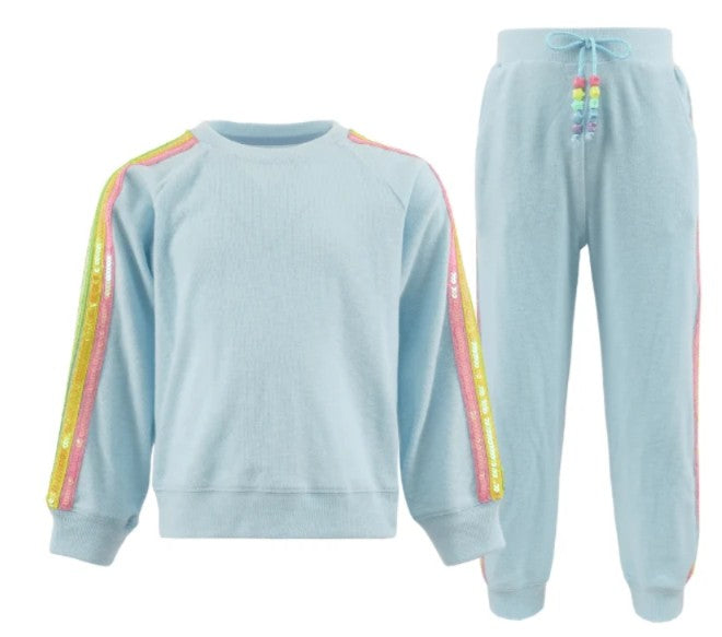 Blue Rainbow Sequin Set