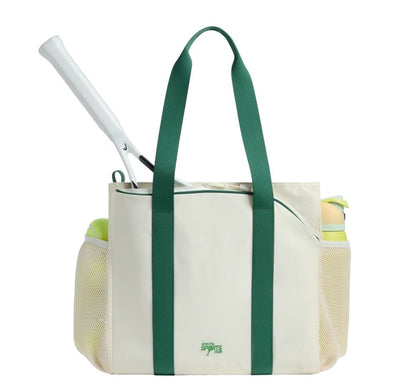 Riley Tennis Tote Ivory-Green