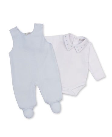 Jacquard Overall Set Mix Baby Blessings Lt. Blue