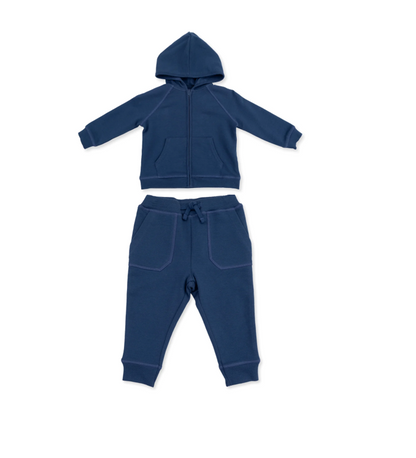 Zip Hoodie & Jogger Pant Solid Insignia Blue