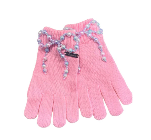 Winter Glove Pink Pearlbow
