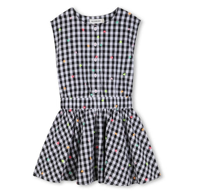 Heart Embroidered Gingham Dress