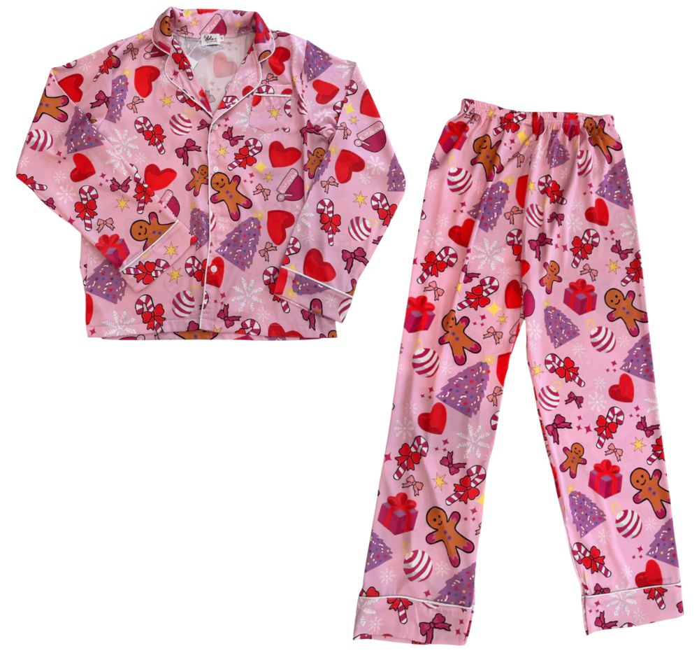 Womens Lola S Christmas Silky Set