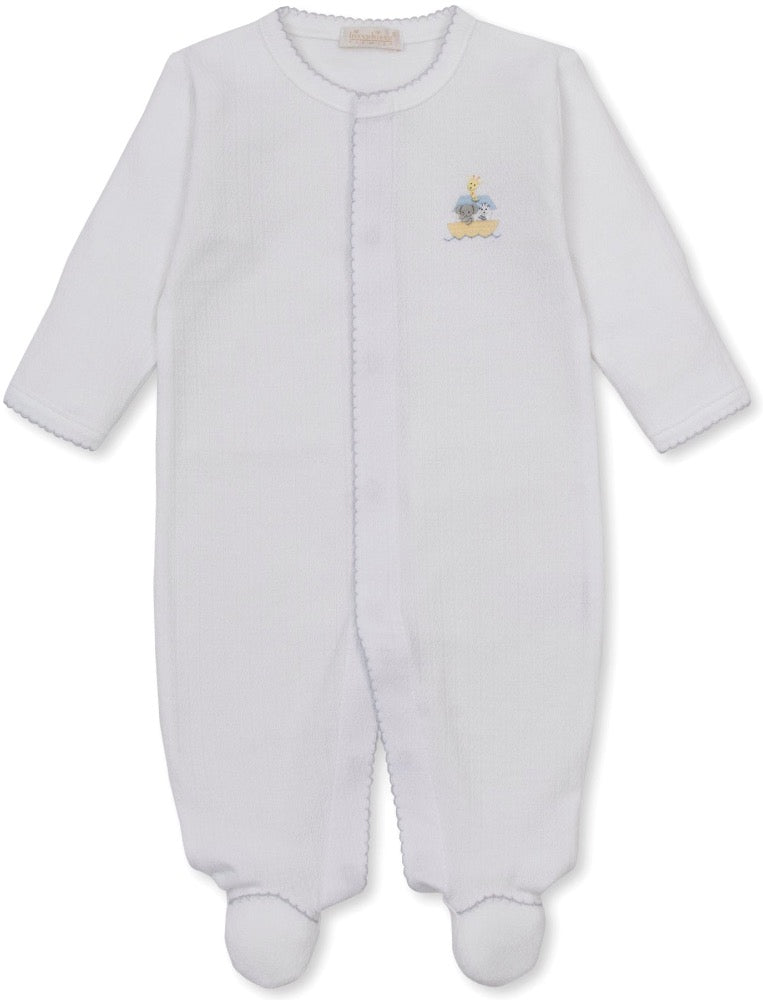 Footie W-Hand Emb Premier Noah´s Journey Wht.-Silver