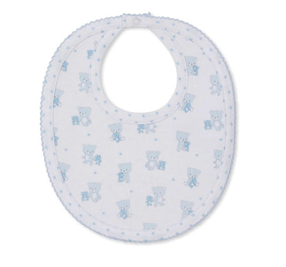 Teddy Bear Love-Reversible Bib Light Blue