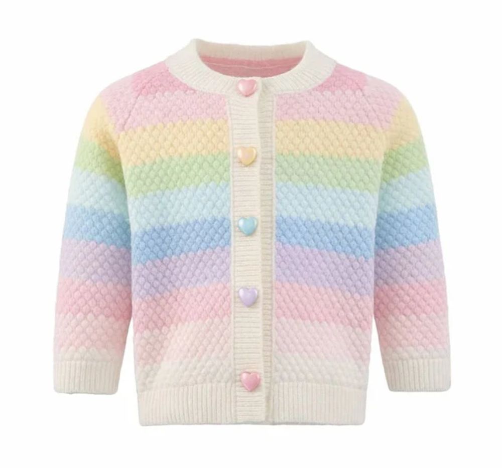 Pastel Rainbow Knit Cardigan