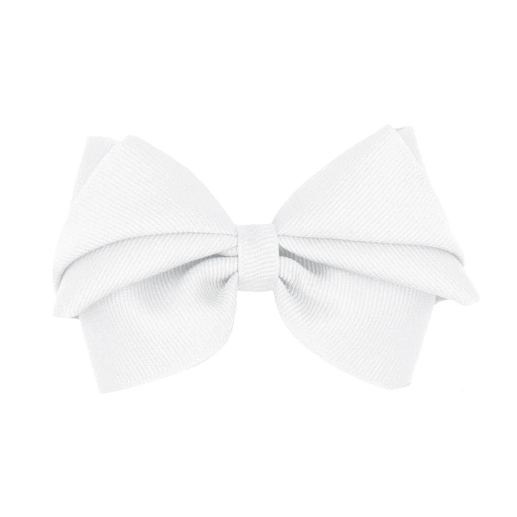 Small Pleated Gg White Bow