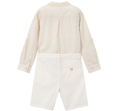 Conjunto Bermuda Lino Suiting Avena