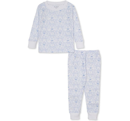 Pajama Set Snug Delicate Blooming Bows Lt. Blue