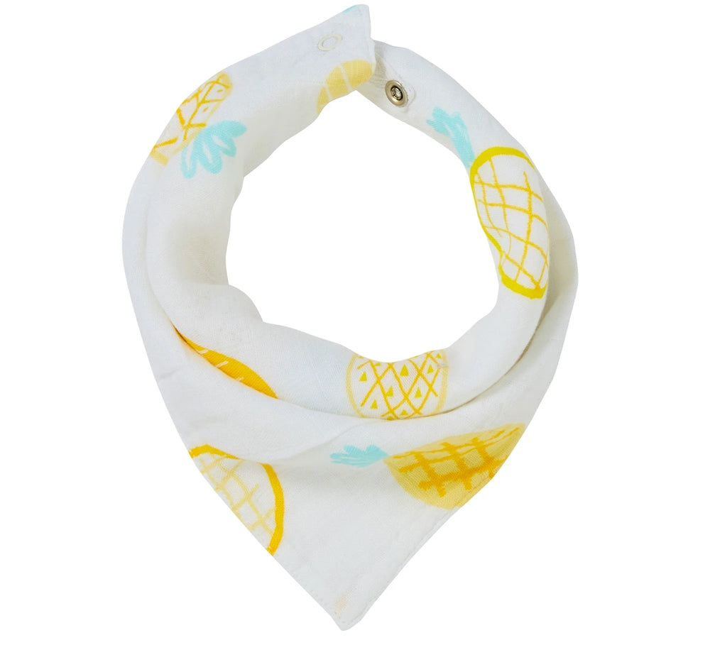 Muslin Bandana Bib  Pineapple