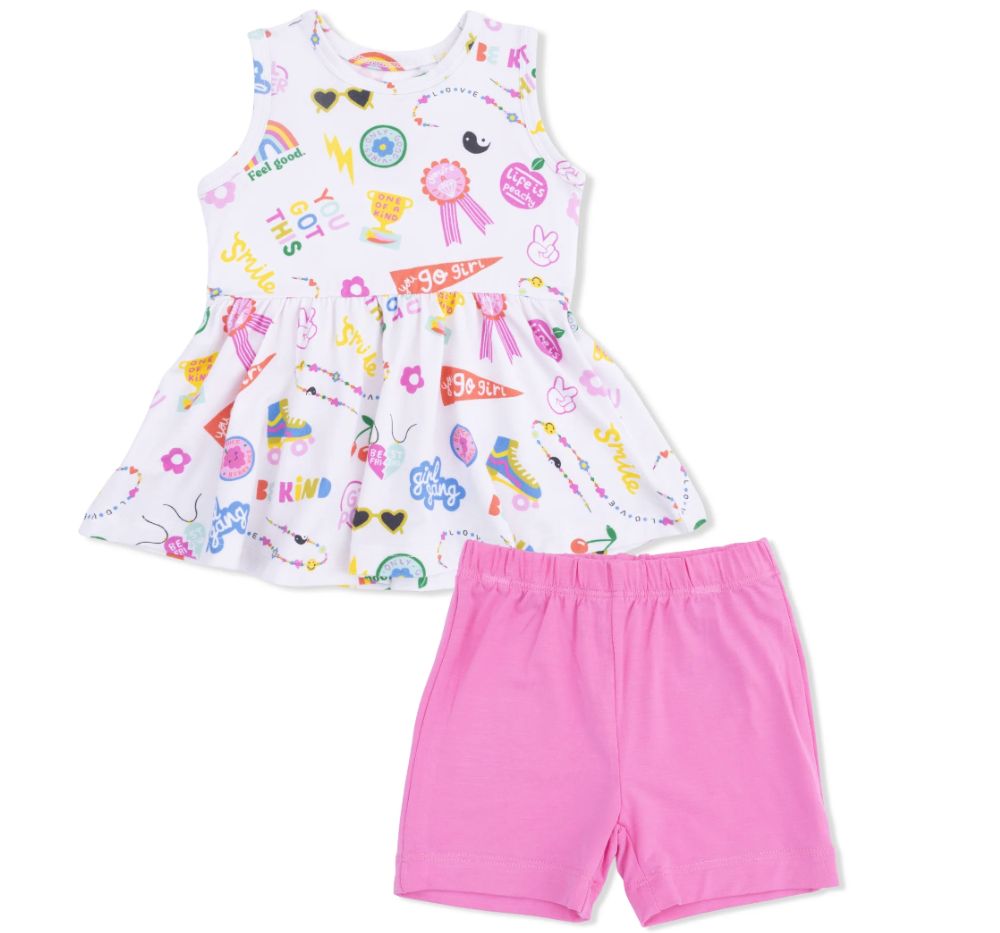 Girl Power Peplum Tank Top & Bike Short