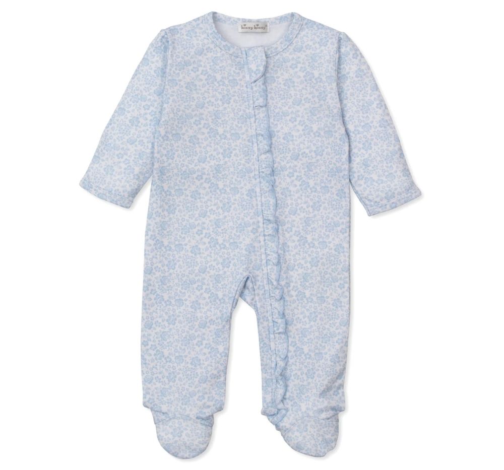 Country Gardens-Footie w/ Zip PRT Light Blue