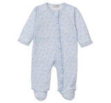 Country Gardens-Footie w/ Zip PRT Light Blue