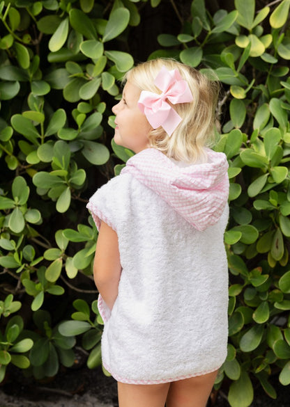 Seersucker  Cover Up  S White with Pink