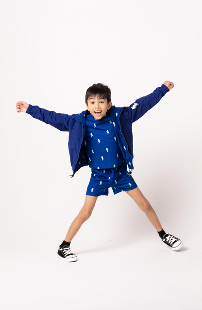 Max Reversible Rain Jacket Windbreaker, Blue Lightning