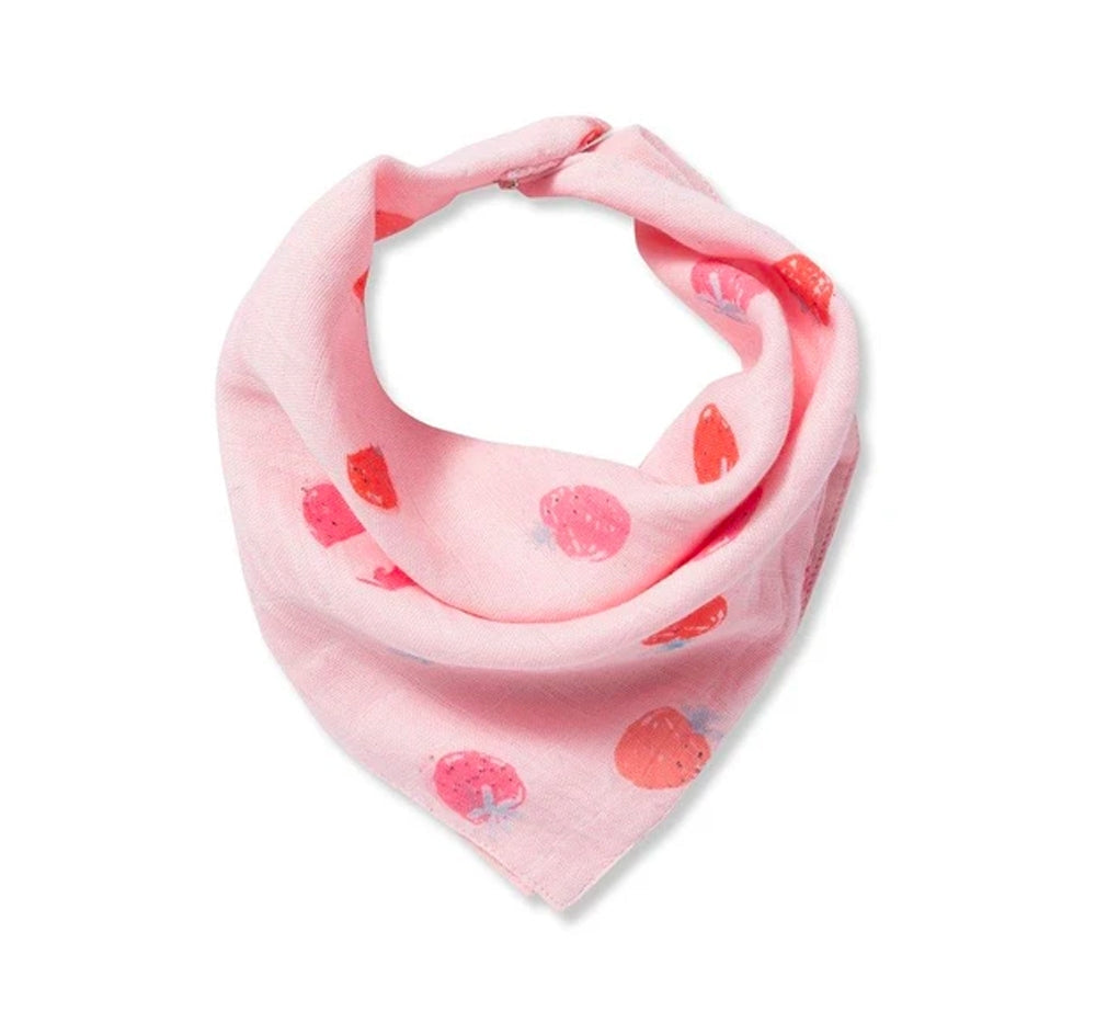 Muslin Bandana bib Strawberries
