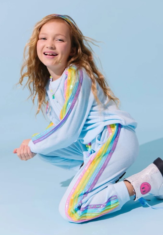 Blue Rainbow Sequin Set