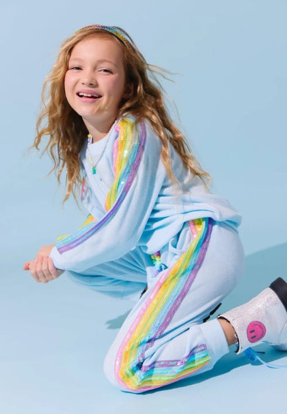 Blue Rainbow Sequin Set