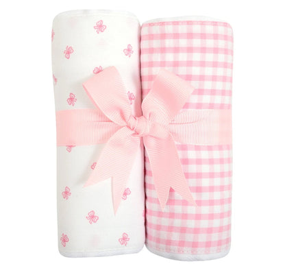 Pink Bow Set Of 2 Fab Burps Pink