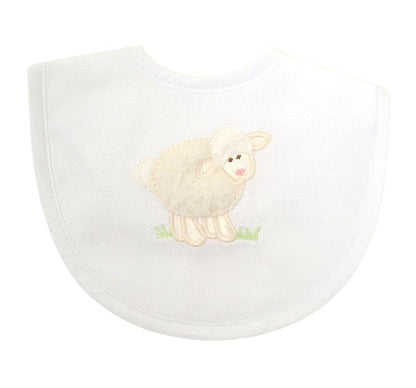 Medium Velcro Bib Little Lamb White