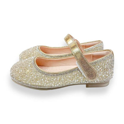 Bead Stone Flat Shoes Lt. Gold Small