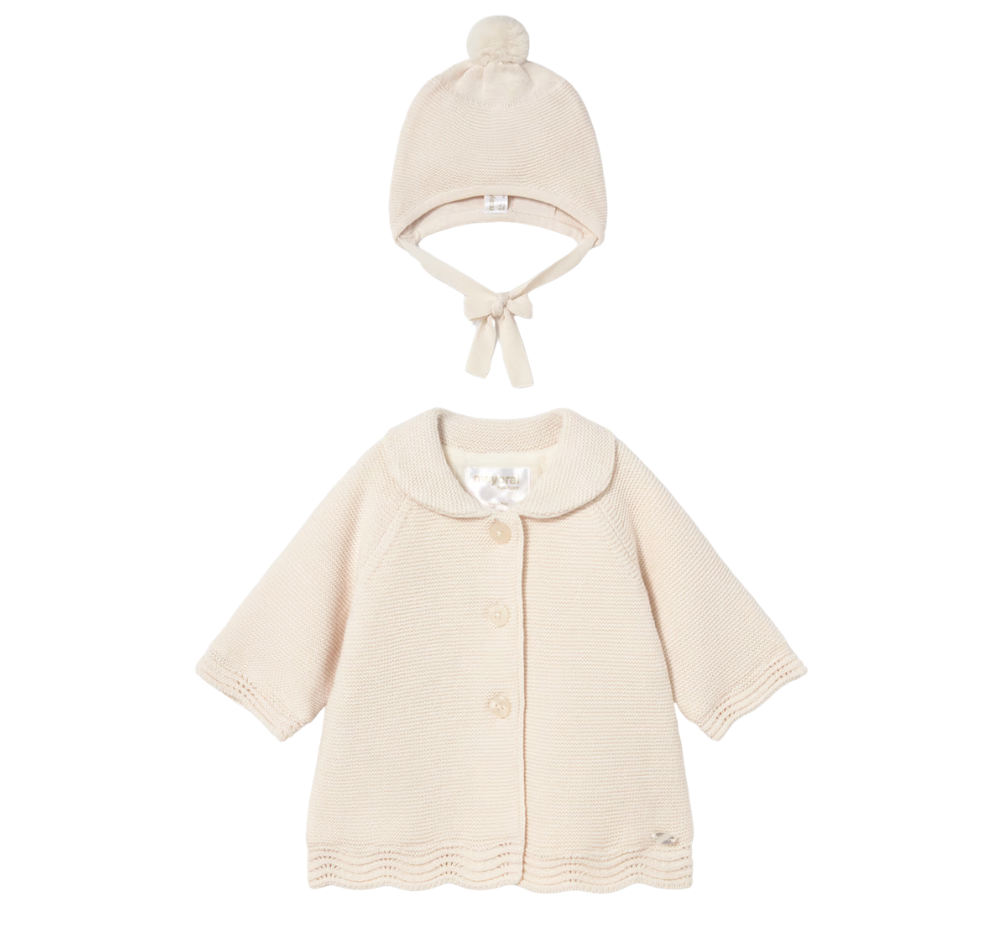 Abrigo Tricot Con Gorro Ceramica