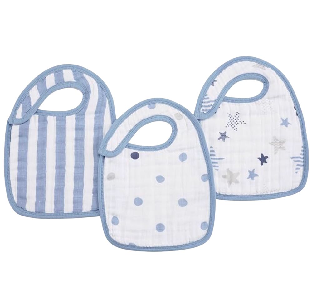 Organic Muslin Snap Bibs Rock Star 3Pack