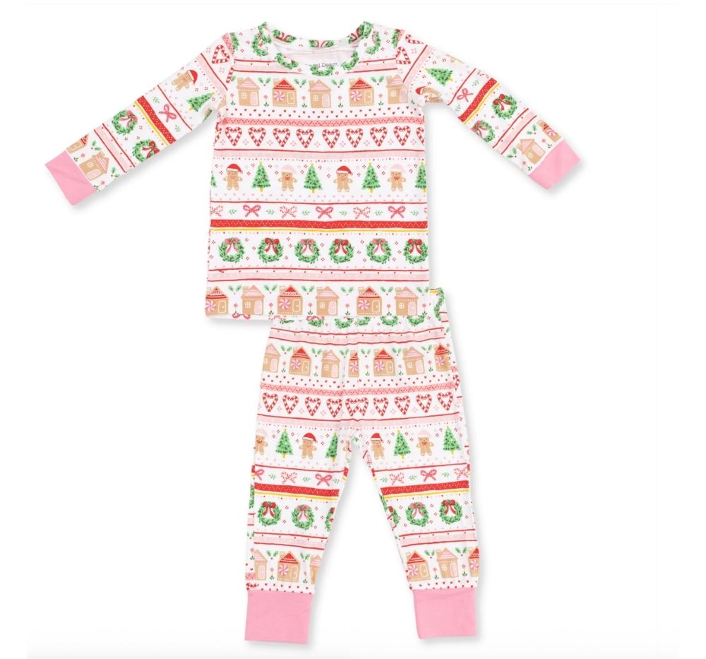 Gingerbread Fair Isle Pink Long Sleeve Loungewear Set