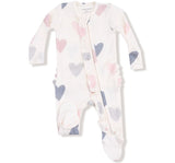 Hearts Modal Rib 2 Way Ruffle Zipper