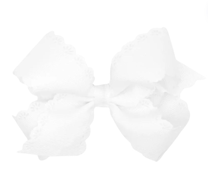 Sml Kng Eyelet Embossed Gg Bow White