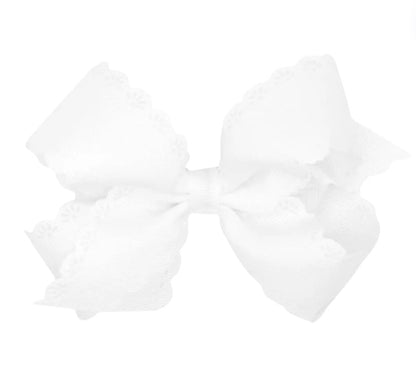 Sml Kng Eyelet Embossed Gg Bow White