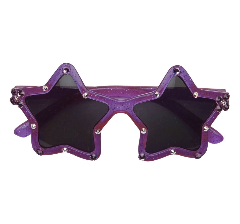 Crystallized Star Shape Sunglasses Purple