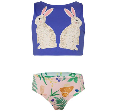 Pool Bikini Conejos Azul