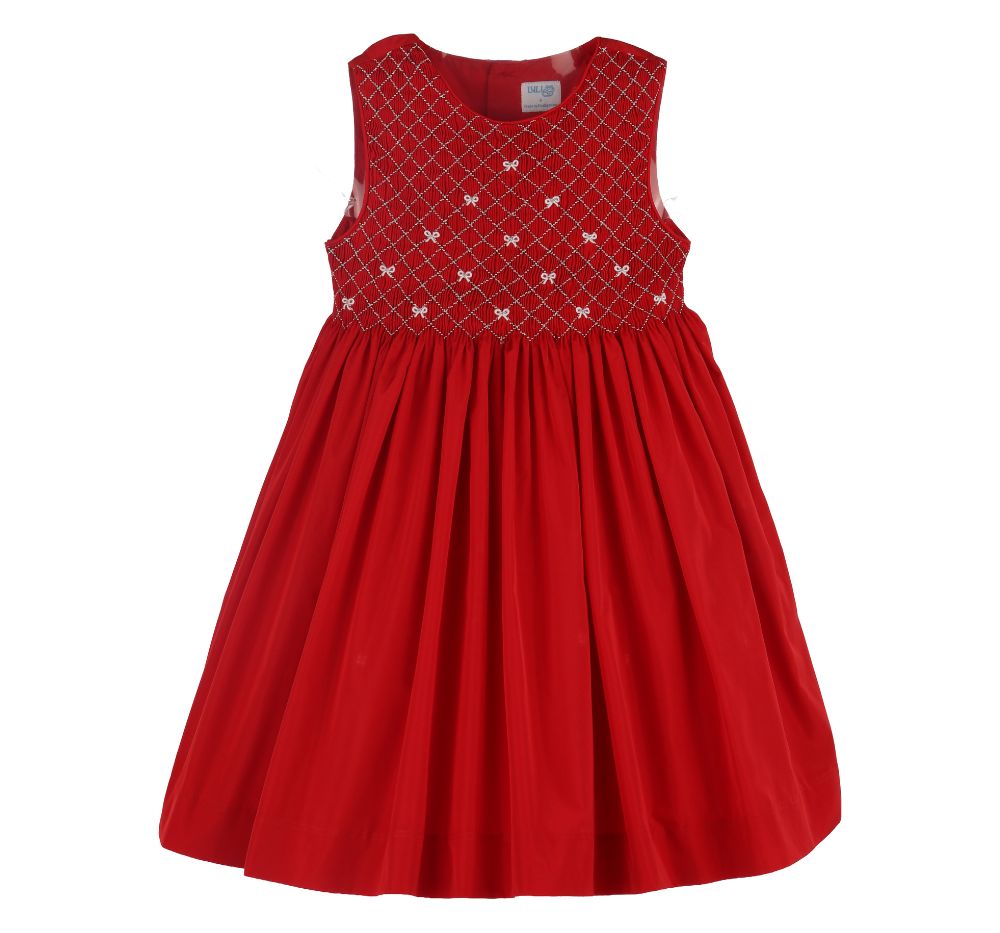 Taffeta Bows Sleeveless Dress Red