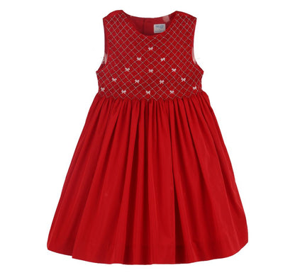 Taffeta Bows Sleeveless Dress Red