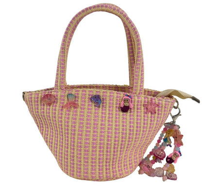 Raffia Bag W/Crossbody Strap Mermaid