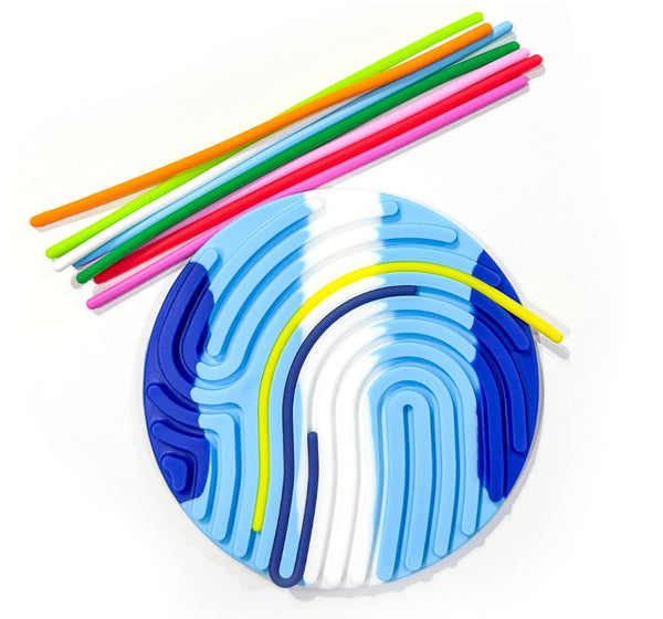 Silly Tubes Silicone Sensory Blue Circle