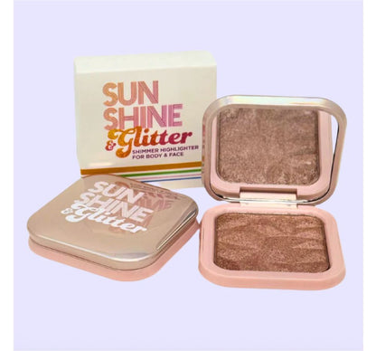 Highlighter Shimmer Compact Rose Gold