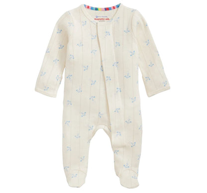 Airplanes Pointelle Magnetic Footie
