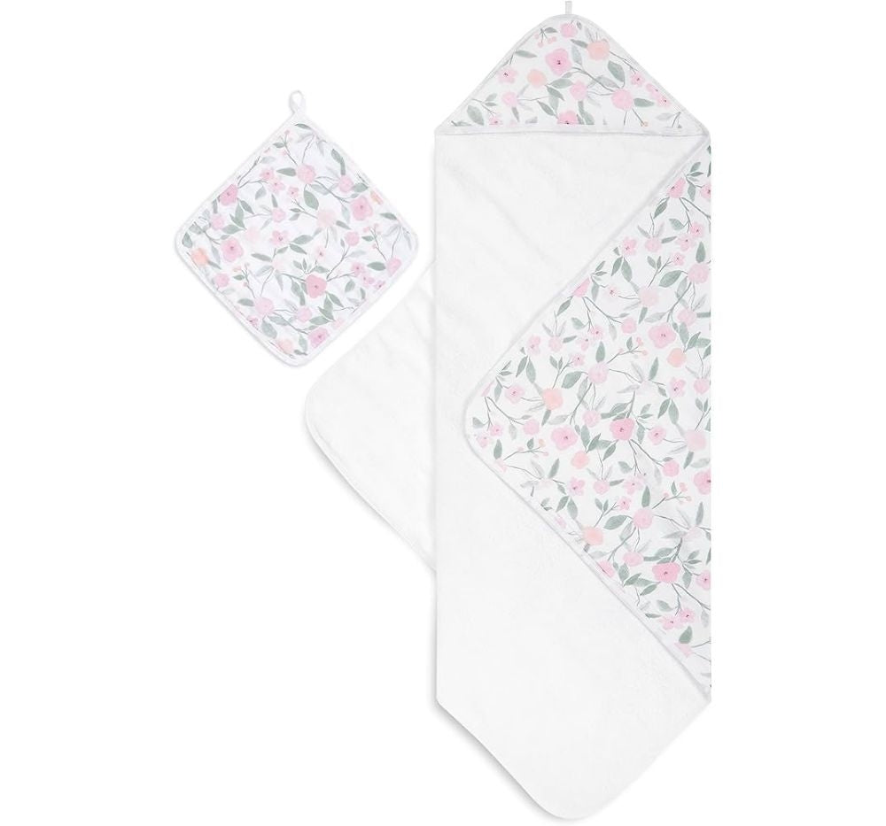 Ma Fleur-Garden Party Muslin Backed Hooded Towel Set