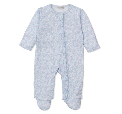 Country Gardens-Footie w/ Zip PRT Light Blue