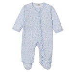 Country Gardens-Footie w/ Zip PRT Light Blue