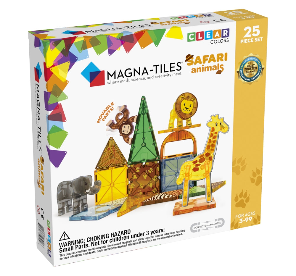 Magna-Tiles Clear Colors Safari Animals 25PC